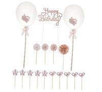 HIAKDOFT 17pezzi Cake Topper Decorazioni Per Compleanno Di Toppers Per Torte e Dessert Con Design Unico Per Festeggiamenti e Celebrazioni Di Compleanno