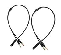 HIAKDOFT 2 pezzi Cavo Splitter Audio Maschi Femmina Adattatore Jack Auricolari con Connettori Placcati Oro in Alluminio Resistente per Smartphone Laptop Tablet