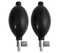 HIAKDOFT 2 pezzi Gonfiatore in Lattice Nero per Sfigmomanometro Manuale con Valvola di Sfiato Ricambio per Misura Pressione Braccio in Casa Ospedale