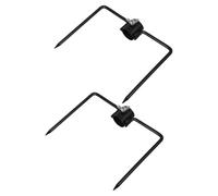 HIAKDOFT 2 Pezzi Iron Ground Stake for Flag Pole And Umbrella Stabilizer Heavy Duty Outdoor Metal Shepherd Hook Spike Compatible with Poles Durable Garden Decor