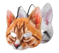 HIAKDOFT 2 Pezzi Maschera Gatto Decorativa per Halloween Maschere Animalier per Cosplay e Ballo in Materiale Confortevole Accessori Misteriosi per Feste e Carnevali