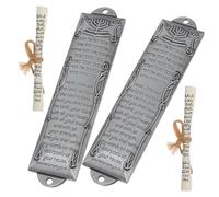 HIAKDOFT 2 Pezzi Mezuzah in Metallo Decorazione Religiosa per d Ingresso Adorno Sacro Leggero e Resistente Scrittura Visibile e Facile da Installare