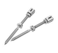 HIAKDOFT 2 Pezzi Morsetto per Fune per Piante serracavi Inossidabile connettore Supporto Collegare Attraverso palo Parete Scalata Metallo venni Morsetti di Filo Argento
