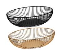 HIAKDOFT 2 Pezzi Portafrutta in Vassoio Decorativo in Metallo per Design Ventilato e Solido per Frutta Pane Organizer Multifunzionale per Cucina e