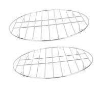 HIAKDOFT 2 Pezzi Pz Graticola Barbecue Acciaio Inossidabile Supporto Pollo e Pizza Antiadherente Stand Robusto per Carne per Cottura Uniforme e Facile Pulizia