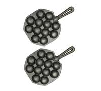 HIAKDOFT 2 Pezzi Stampo per Polpette Takoyaki in Ghisa Antiaderente Resistente per Cucina Bbq per Polpo e Lumache