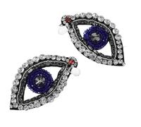 HIAKDOFT 2 pezzi Toppe Occhi Strass Ricamate Applicazioni Decorative Morbido Resistenti per Cappotti e Accessori DIY