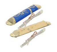 HIAKDOFT 2 Set Custodie Mezuzah in Metallo con Targhetta Mezuzah per Esterna Decorazione Ebraica Adatta Interne ed Esterne