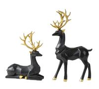 HIAKDOFT 2pezzi Decorazioni Natalizie Forma Di Renna Statuette Di Cervi in Resina Decorazioni Da Tavolo Per Camera Da Letto e Soggiorno