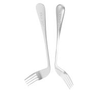 HIAKDOFT 2pezzi Fork Curved Practical Auxiliary Forks For Disabled Easy-to-use Dining Utensils Food Feeding Aids For Elderly