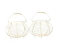 HIAKDOFT 2pezzi in Filo Manico Per Frutta e Uova Fresche Organizer Da Cucina Bianco