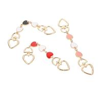 HIAKDOFT 3 Pezzi Estensione per Borsa con Cuore Decorativo Corta Delicata per Tracolla Borsa Donna Extender per Trasformare in Tracolla Crossbody Colore Oro Rosa Bianco e