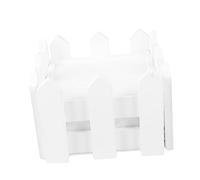 HIAKDOFT 3 Pezzi Vasi Artificiali in Plastica con e Pianta Fioriere in Legno con Recinzione Decorazioni Resistenti e per ed Esterni per Scrivanie e Finestrini