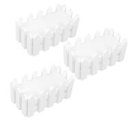 HIAKDOFT 3 Pezzi Vasi in Plastica con Pianta e Recinzione in Legno Vasi Decorativi Artificiali Antiscivolo per e Scuola