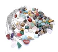 HIAKDOFT 35 Pezzi Ciondoli in Pietra Naturale e Cristallo per Collane Fai da Te, Accessori Multicolore in Agata Casuale, Kit Creativo per Bracciali, Colore Casuale Stile Casuale