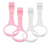 HIAKDOFT 4 Anelli Pull Up per Ragazzo Maniglie Ergonomiche per Lettino Anelli Allenamento per Camminare Facili Installare e Resistenti Plastica Rosa