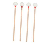 HIAKDOFT 4 Pezzi Bacchette Timpani con Testa in Bianco Professionale Manico in Vibrante per Orchestra Banda e Studio Accessori Batteria Acustica di Precisione