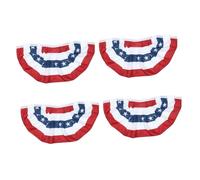HIAKDOFT 4 pezzi Bandiere Americane Pieghettate Decorazione Patriottica Ventaglio per Luglio Indoor Outdoor