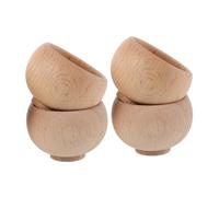 HIAKDOFT 4 Pezzi Base in Legno per Cuscinetto Ago Giapponese Ciotola Rotonda per Cucito Ricamo e Patchwork Supporto Multifunzione per DIY