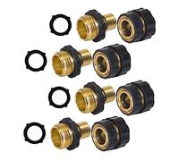 HIAKDOFT 4 Set Adattatori Rapidi per da in Ottone Resistente Connettori Maschio e Femmina per Irrigazione Spruzzatori e Rubinetti Facili da Installare Perdite
