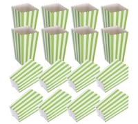 HIAKDOFT 40 Pezzi Contenitori Popcorn Strisce Verdi Secchielli in Carta Resistente all Olio per Feste Cinema Carnevale e Compleanni per Patatine Caramelle e Snack