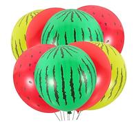 HIAKDOFT 40 pezzi Palloncini Lattice Tema Anguria per Feste Estive e Hawaii Decorativo con Verde Scuro Verde con Semi Stampa Completa con Semi Singoli Facili da Gonfiare per Booth