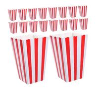 HIAKDOFT 48 pezzi Mini Scatole Popcorn Rosse Righe Contenitori Snack Resistenti all Olio per Feste Cinema Compleanni e Serate Tema