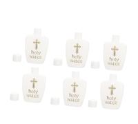 HIAKDOFT 6 Pezzi Bottiglie Santa in Plastica con Gesù Bottigliette per Battesimo Esorcismo ed Religiosi Design Bianco con Logo Contenitori per Uso Duraturo