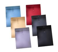 HIAKDOFT 6 pezzi Buste Documenti con Laccio in Carta Resistente Organizer Cartelle File per Ufficio Studio e Casa Custodie Porta Documenti Colorate Grigio Blu Rosso Nero Beige