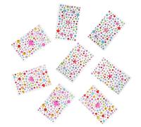 HIAKDOFT Adesivi Strass 8 Pezzi Autoadesivi per Decorazioni Fai da Te per Album di Ritagli e Diario Set Creativo Forme a Stella Cuore e Fiore per Artigianato