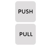 HIAKDOFT Adesivo per Porta Push Pull in Acrilico Bianco 10X10 CM Segnaletica Autoadesiva per Ingresso e Uscita Resistente a Sbiadimento 5 Anni per Vetro Metallo e Pareti Lisce Set da