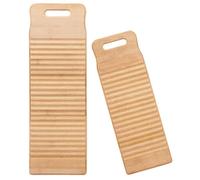 HIAKDOFT Asse da Lavaggio in Bambù 2 Pezzi Tavola Antiscivolo per Bucato a Mano Portatile Foro di Sospensione per Pannolini e Vestiti Superficie Liscia per Pulizia