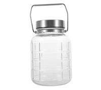 HIAKDOFT Barattolo per Fermentazione Vetro con Valvola di Sfiato Manuale Contenitore Ermetico per Conservazione di Vino di Riso Verdure Fermentate Cereali e Spezie