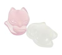 HIAKDOFT Ciondoli a Forma di Volpe in Agata e Calcedonio Bianco e Rosa Set da 2 per Creazione Gioielli Fai da Te Pendenti Leggeri e Versatili per Braccialetti Orecchini e Portachiavi
