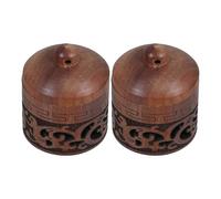 HIAKDOFT Ciondolo Lanterna in Legno Intagliato 2 Pezzi Apribile Bottiglia per Palline di Incenso, Diffusore Aromatico Sospeso Fai da Te per Decorazione Casa e Auto