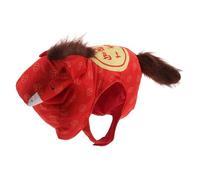 HIAKDOFT Copricapo Testa di Cavallo Rosso per Feste di Capodanno Cinese, Cappello da Selfie e Cosplay per Adulti, Cerchietto Decorativo per Spettacoli e Foto di Buon Anno