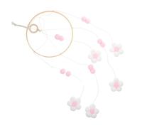 HIAKDOFT Decorazione Culla Appesa Nordic Con Campanellino e Fiori in Filato Rosa Chiaro Addobbo Per Camera Ragazzo Ragazza e Cameretta Bambina Mobile e Sonoro Per Spazio Accogliente