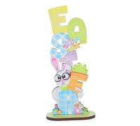 HIAKDOFT decorazioni pasquali decorazione da tavolo da coniglio pasquale segni del centrotavola di pasqua decorazione della tavola di pasqua arredamento pasquale in fattoria di legno