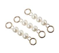 HIAKDOFT Estensione per Tracolla per Borsa a Mano 3 Pezzi, Catena di Perle Artificiale Dorata 20mm Moschettone a Otto, Accessorio per Borsa Fai da Te, Elegante per Shopping, Viaggi e Feste