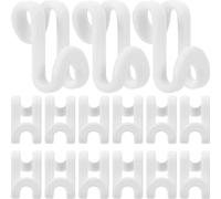 HIAKDOFT Ganci di Collegamento per Grucce a Forma di S Set da 50 Pezzi in Plastica Spessa Bianca Ganci Appendini Multiuso per Armadio per Vestiti Accessori e Organizzazione Guardaroba