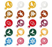 HIAKDOFT Kit Stencil per Caffè 20 Pezzi in Plastica Riutilizzabile per Decorare Cappuccino, Biscotti e Torte, Modelli Spray Latte Art per Bar e Cucina, Strumenti per Decorazioni