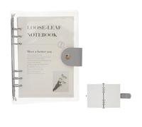 HIAKDOFT Notebook con Staccabili Trasparenti in PVC Quaderno ad Anelli Ricaricabile per Studenti e Ufficio Planner Agenda Settimanale e Mensile Blocco Note Scrittura Scorrevole