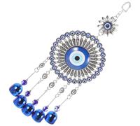 HIAKDOFT Ornamento da Appendere Malocchio con Campanella Blu e Fiore Solare Amuleto Protettivo in Metallo per Casa Auto Parete e Finestra Decorazione Spirituale Resistente e Festiva