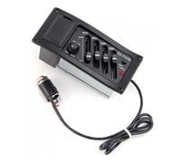 HIAKDOFT Pickup Piezo Bande per Chitarra Acustica con Preamp e Equalizzatore Integrato Amplificatore e Sintonizzatore Nero Montaggio Sotto Sella con Jack Materiale Plastica Dura e Metallo