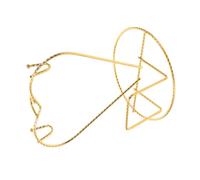 HIAKDOFT Porta Tazze da Caffè Doppio in Metallo Oro Supporto a Forma di Cuore Organizer a 2 Livelli per Tazze Piattini e Cucchiaini per Cucina e Bar