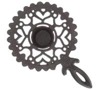 HIAKDOFT Scalda Teiera in Ghisa Stile Retrò con Supporto Tealight Base Antiscivolo per Riscaldare Tè Latte e Decorazione da Tavolo Design Cavo e Robusto per Amanti del Tè