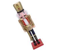 HIAKDOFT Schiaccianoci di Legno con Paillettes Dorate Soldatino Natalizio Decorativo per Albero Tavolo e Focolare Ornamento Festivo Classico per Atmosfera Calda e Regalo di Natale