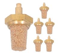 HIAKDOFT Set 6 Pezzi Ugelli in Rame M5 per Macchina del da Palco Silenziatore Pneumatico in Ottone per Pietra a Bolle e Raccordo Maschio Silenziatore Aria