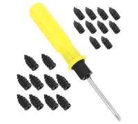 HIAKDOFT Set di Riparazione Pneumatici Auto Chiodi a Vite in Plastica Resistenti e Cacciavite, Kit Completo 21 Pezzi per Forature da Chiodi, Strumento per Riparare Gomme Auto Tubeless