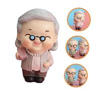 HIAKDOFT Statuette Anziani Resina per Decorazione Torte Compleanno Nonna Adorno Topper Cake e Colori Vivaci e Design Realistico